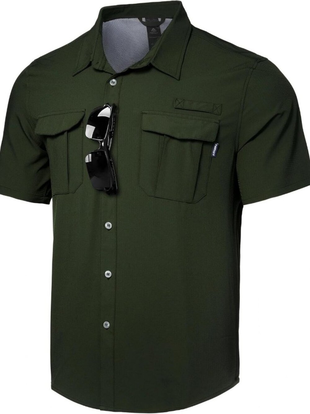 Men's UPF 50+ Short Sleeve Hiking Shirt, Lightweight Outdoor Button Down Top